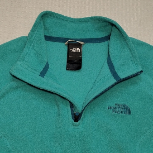 The North Face women's pullover fleece 3/4 zip blue/green size Medium polyester - Picture 1 of 11